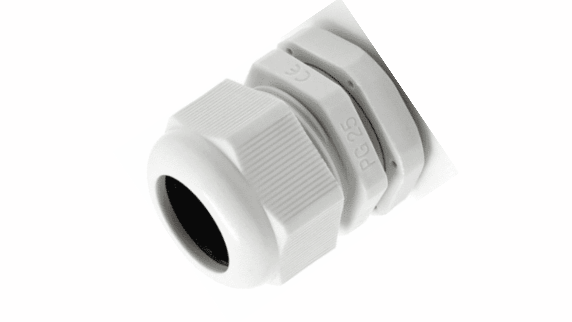 Outdoor IP68 Weatherproof PVC PG25 Nylon Cable Gland Socket Joint White ...