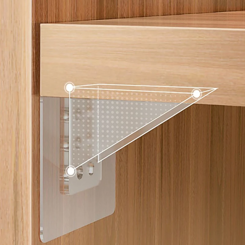 Cabinet Holder Hook Acrylic Shelf Support Self Adhesive Cabinet Shelf ...