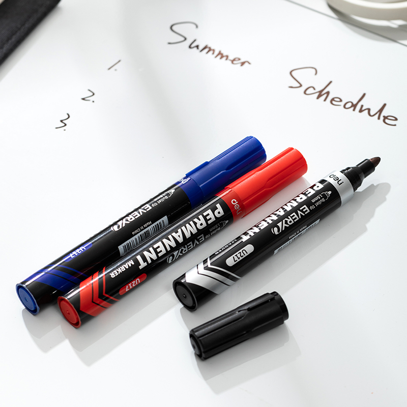 Deli Every Permanent Marker Pen - Red/Blue/Black (1.5mm) | Shopee Malaysia