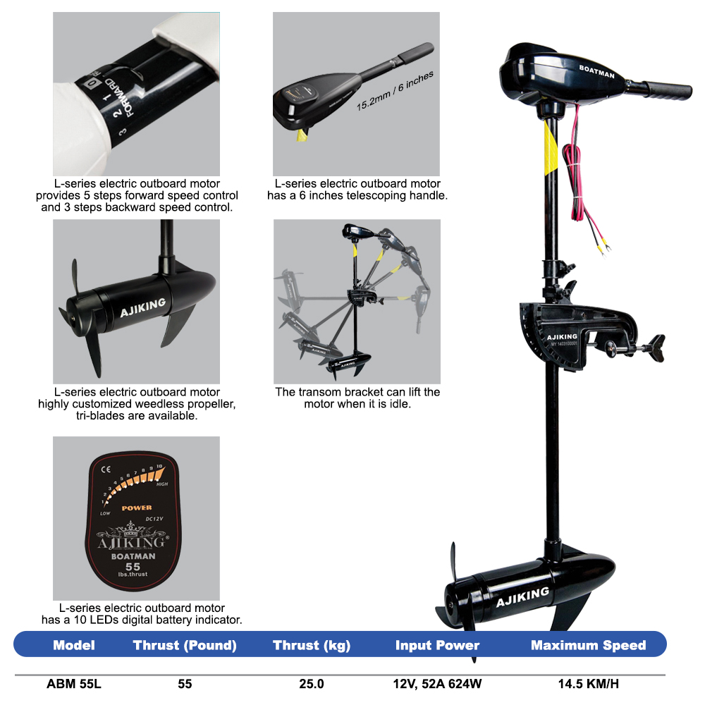 (36lbs-68lbs) Ajiking Trolling Motor Boat Saltwater Freshwater Boatman ...