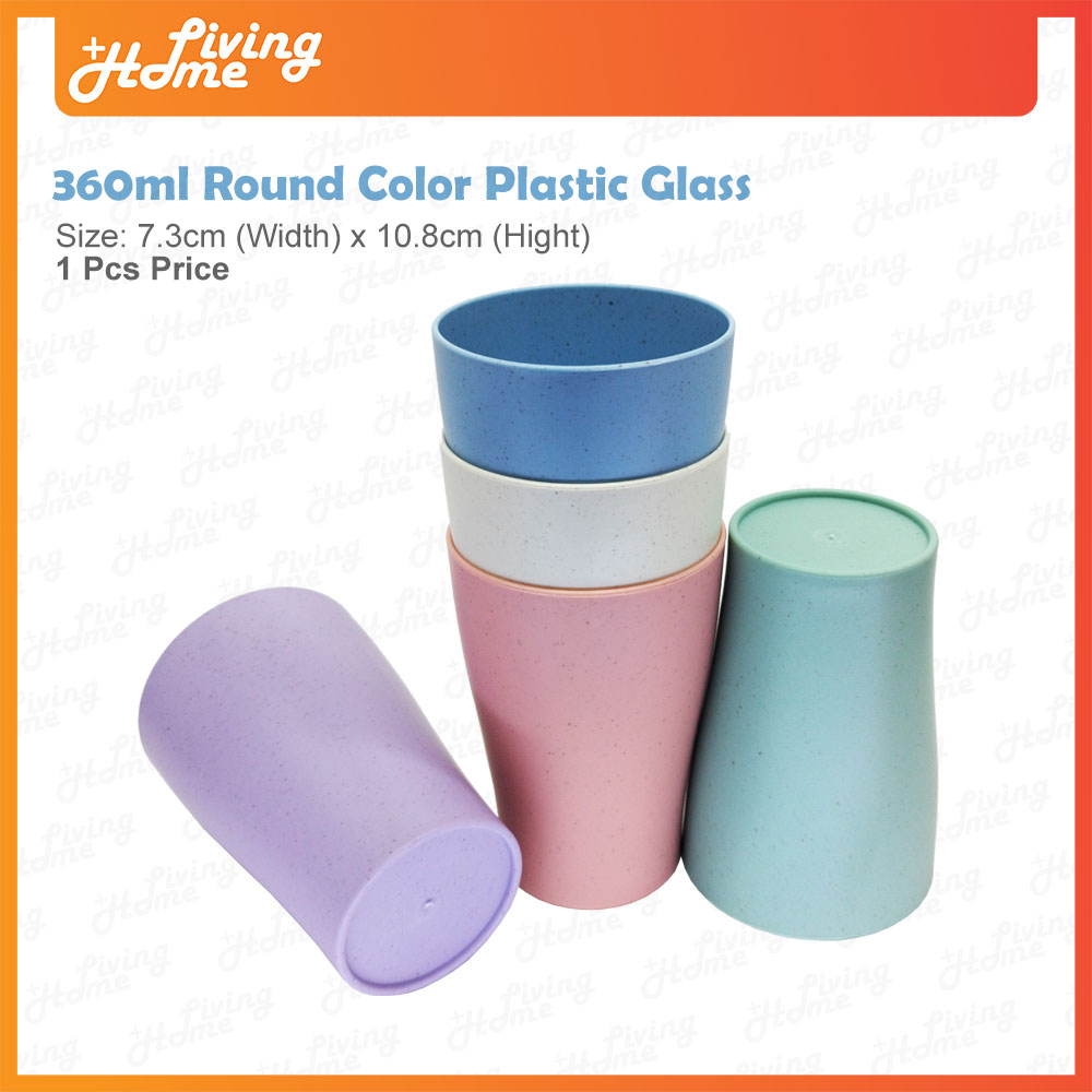 360ml Round Color Plastic Glass Cup Cawan Plastik Bulat Berwarna ...
