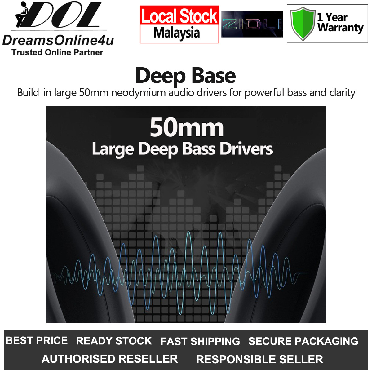 Zidli ZH7 USB Virtual 7.1Ch Surround Sound 50mm Deep Bass Speaker RGB