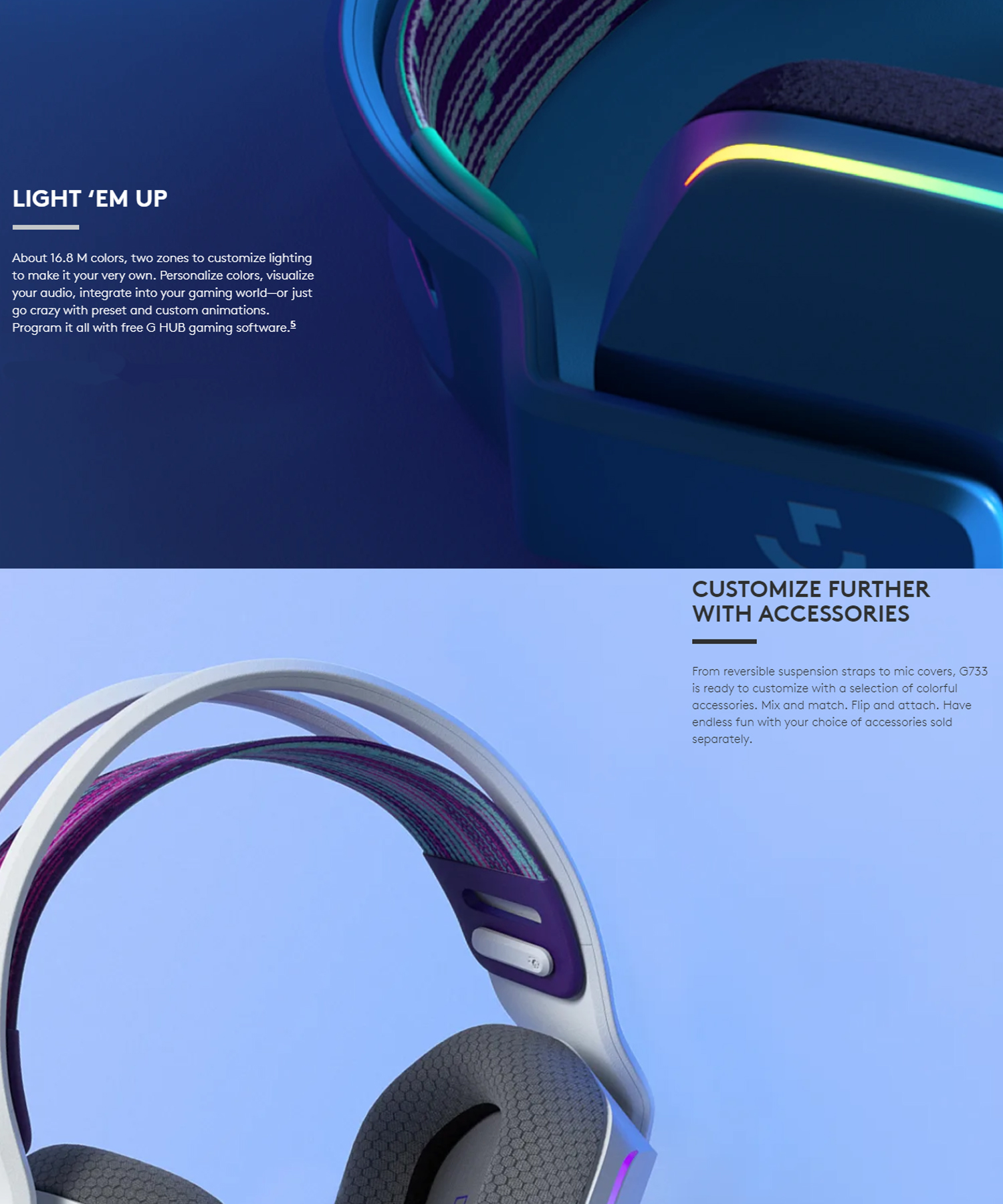 Logitech G733 LIGHTSPEED Wireless RGB Gaming Headset with GPRO Drivers
