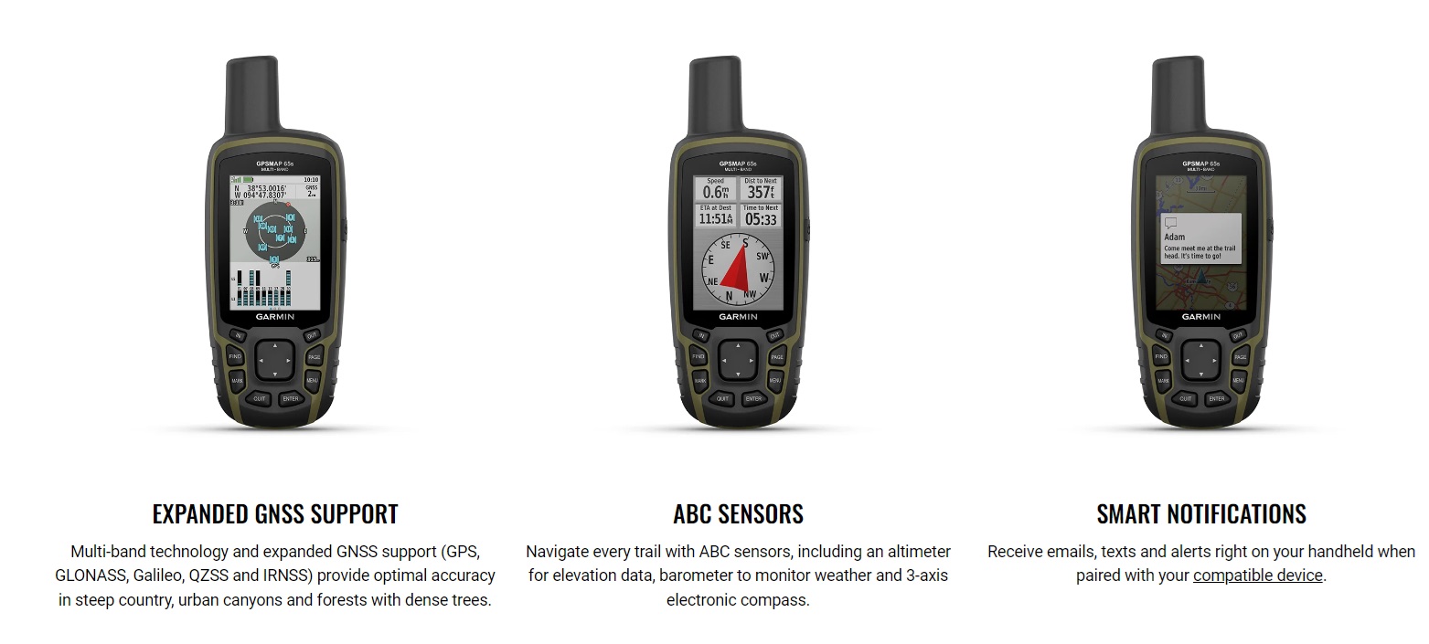 Garmin Gpsmap 65s | Outdoor Handheld with Multi-Band GPS,Map & ABC ...