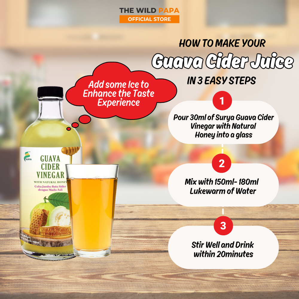 Surya Guava Cider Vinegar With Natural Honey 450ml (Detox,Weight Loss ...