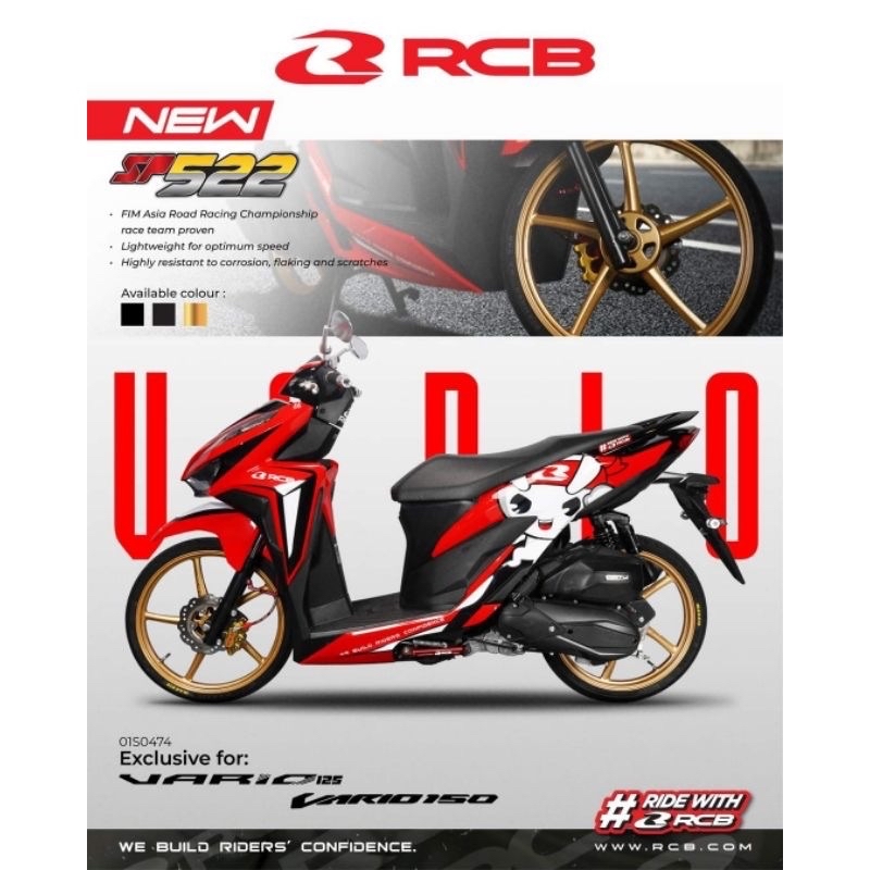 RCB SP522 SPORT RIM 140/160x17 VARIO150 VARIO125 WITH BEARING | Shopee ...
