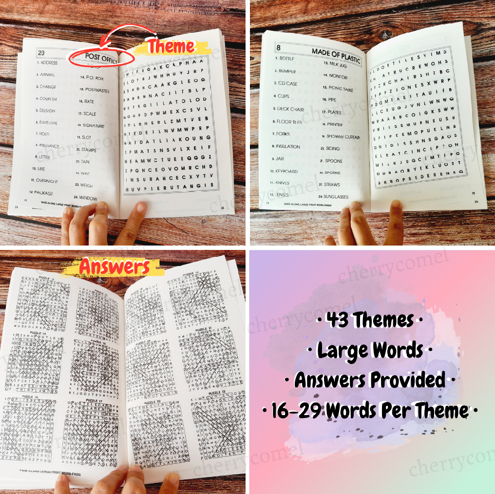 Word Search Book Large Print Word Find Buku Puzzle Activity | Shopee ...