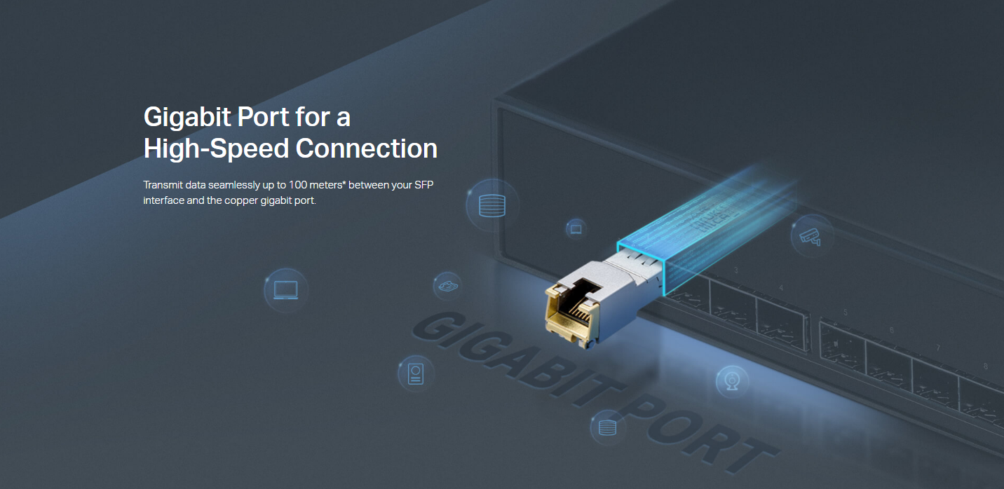 TP-LINK Tplink Gigabit RJ45 SFP Module 1000Mbps RJ45 Copper Transceiver ...