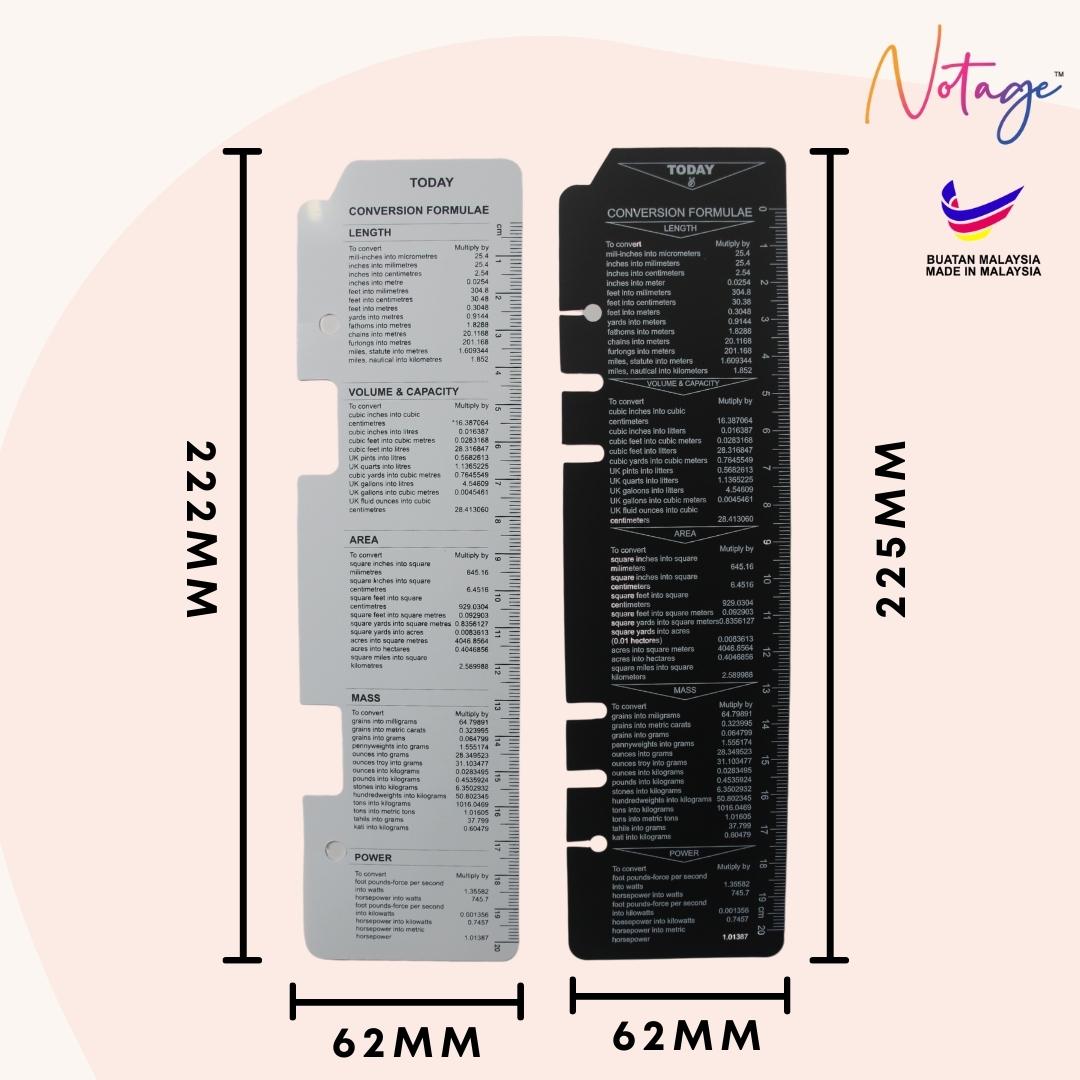 Ruler for Executive Organizers/Notebooks 20 CM/7.5 inch 6 O Ring ...
