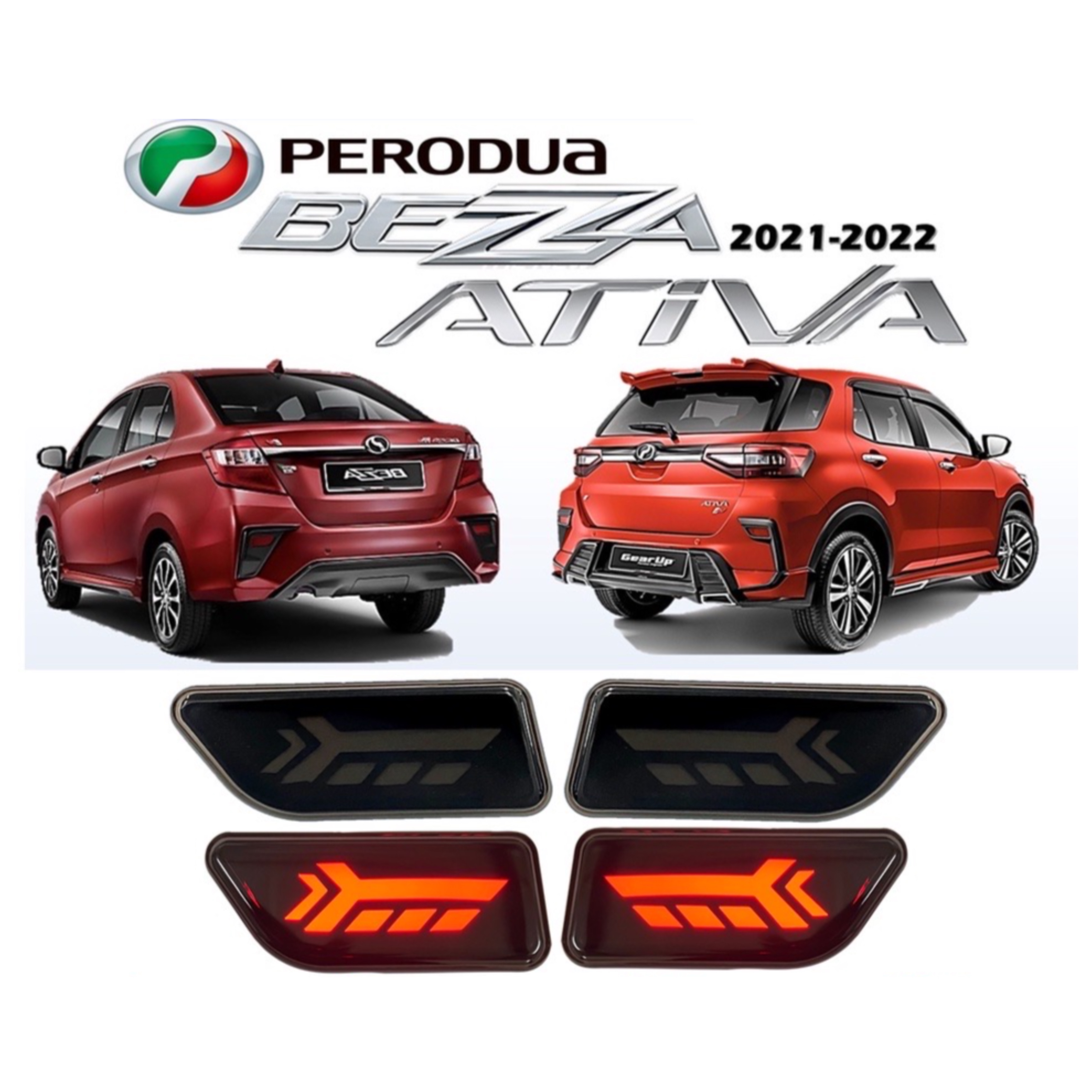 Perodua Alza 2022 / Ativa 2021 / Bezza 2020 Rear Bumper Reflector with ...