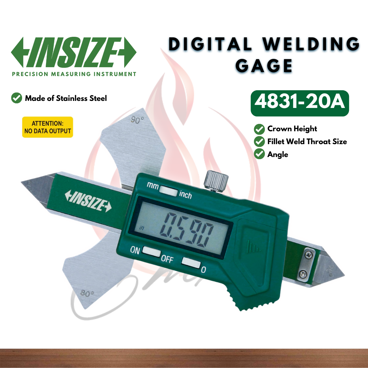 INSIZE Digital Welding Gage 4831-20A (0-20mm/0-0.8') Measure Angle ...