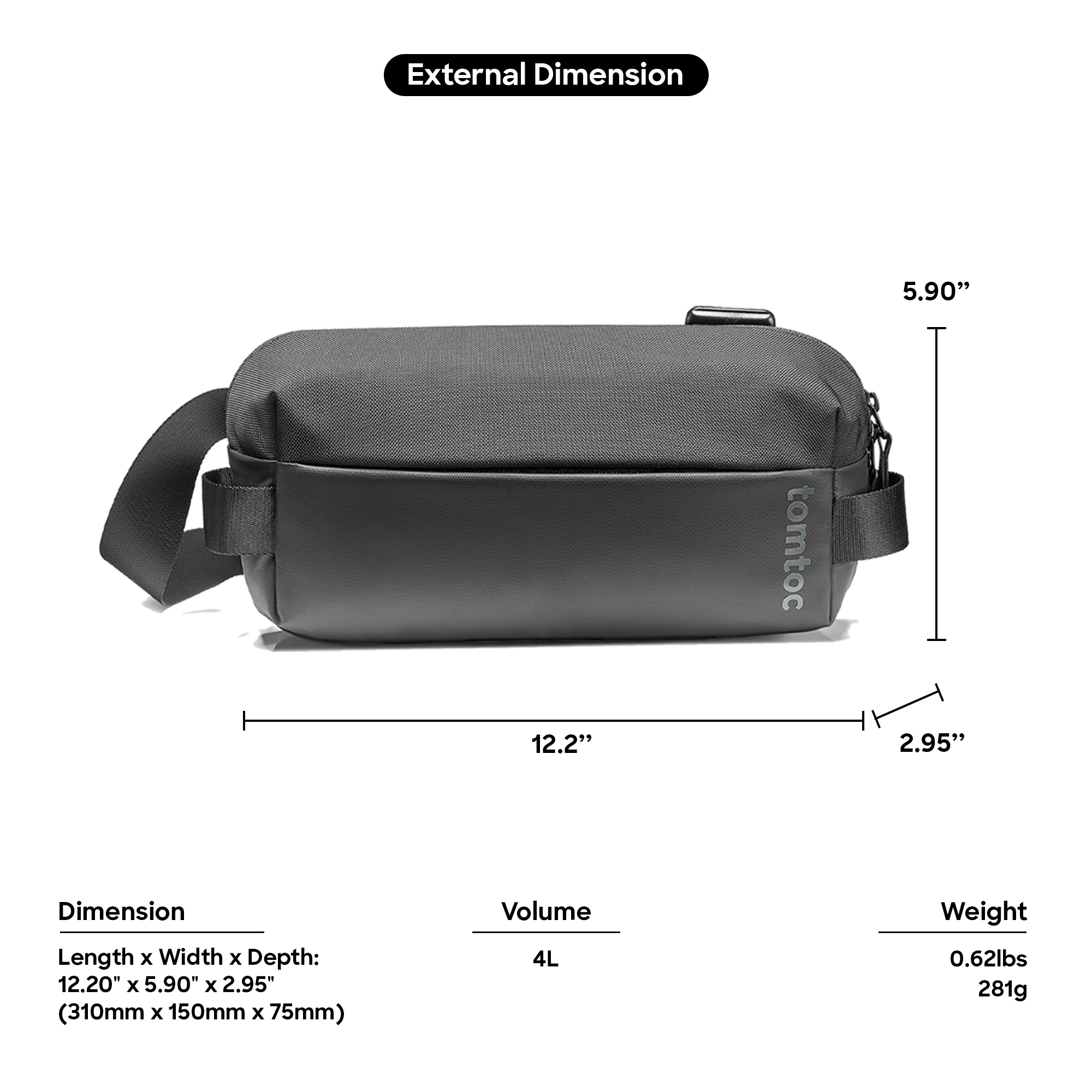 tomtoc Minimalist EDC Sling Men Bag / Crossbody Bag / Shoulder Bag ...