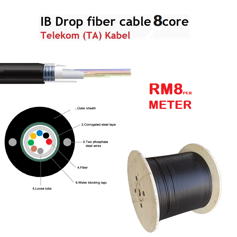 Unifi Drop Fiber 8core Outdoor Per Meter Fiber Optic 8core Singlemode ...