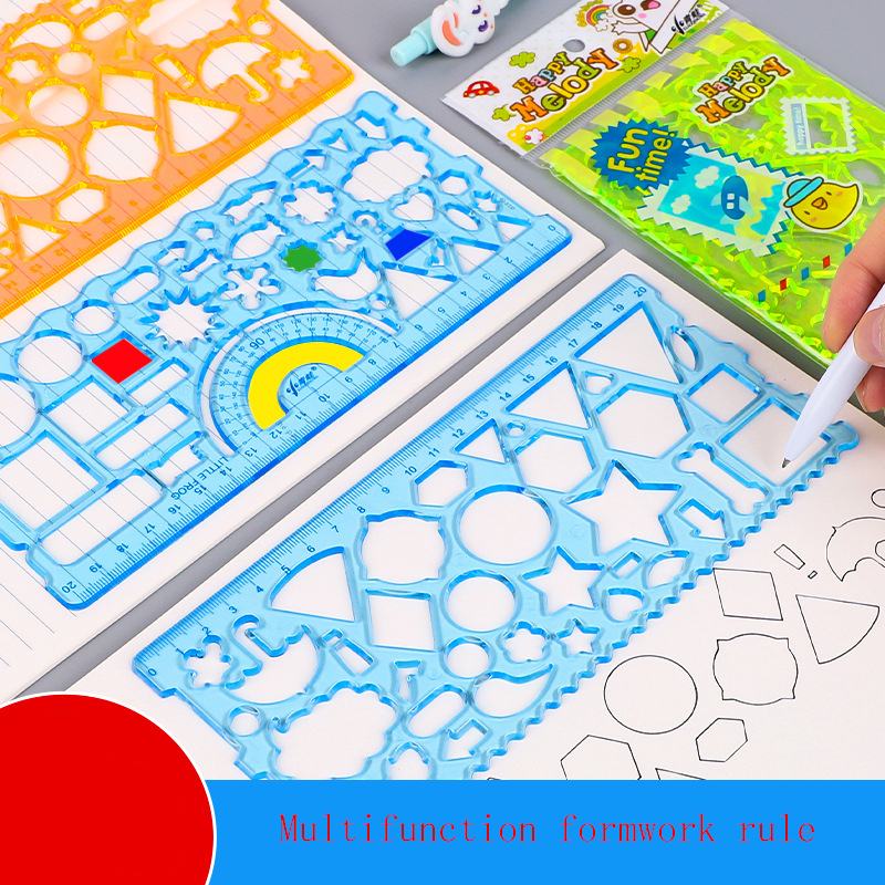 EZYLITTLES Children Drawing Ruler DIY Sketch Art Ruler Fancy Stationery ...