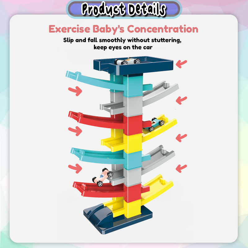 [Choo Choo Toy] Baby Gliding Rail Race Track Car Ramp Racer Railway ...