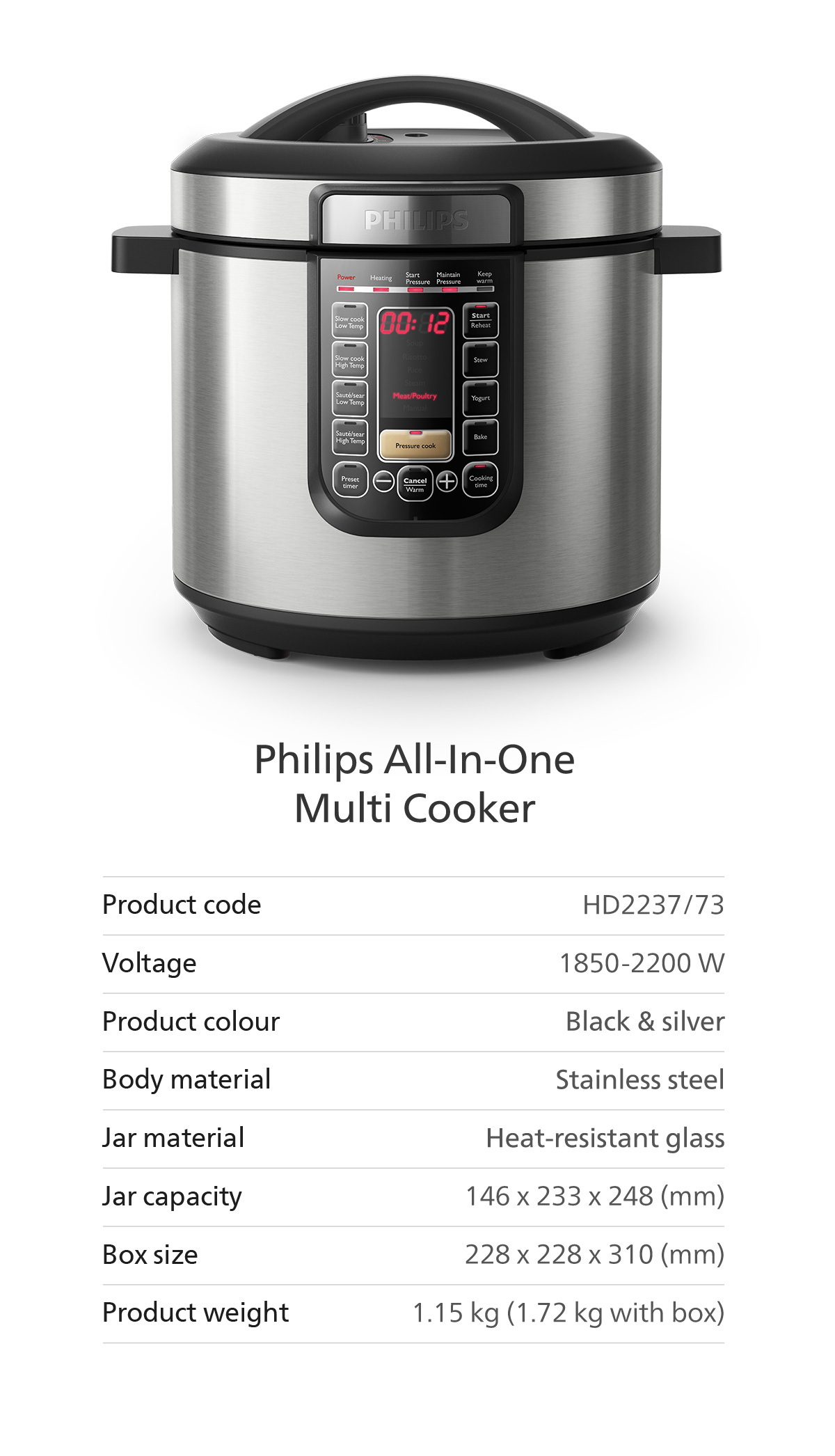 Philips Viva Collection All-in-One Multicooker HD2237/HD2237/73