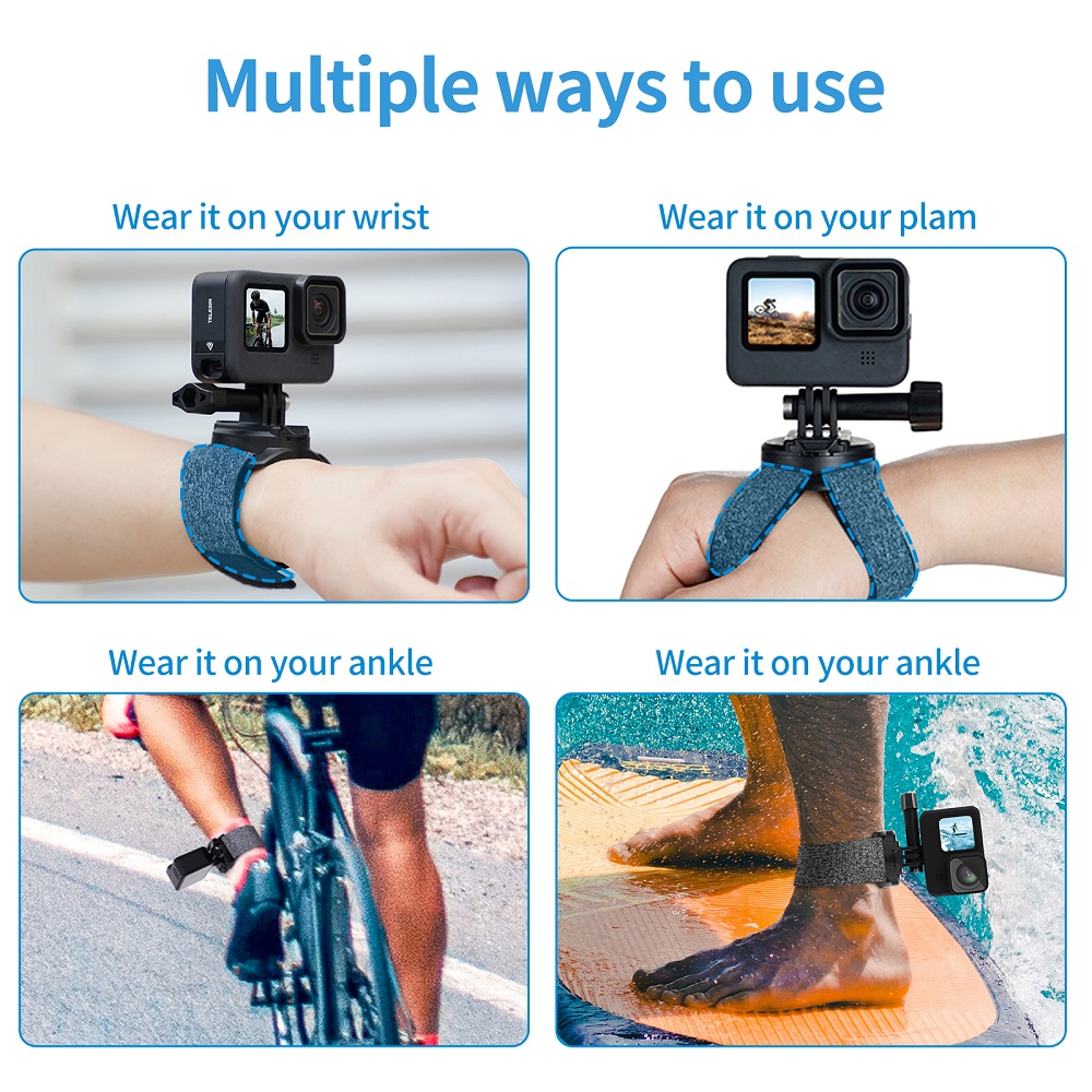 TELESIN 360 Wrist Hand Strap Band Holder Mount for GoPro HERO 11 10 9 8 ...
