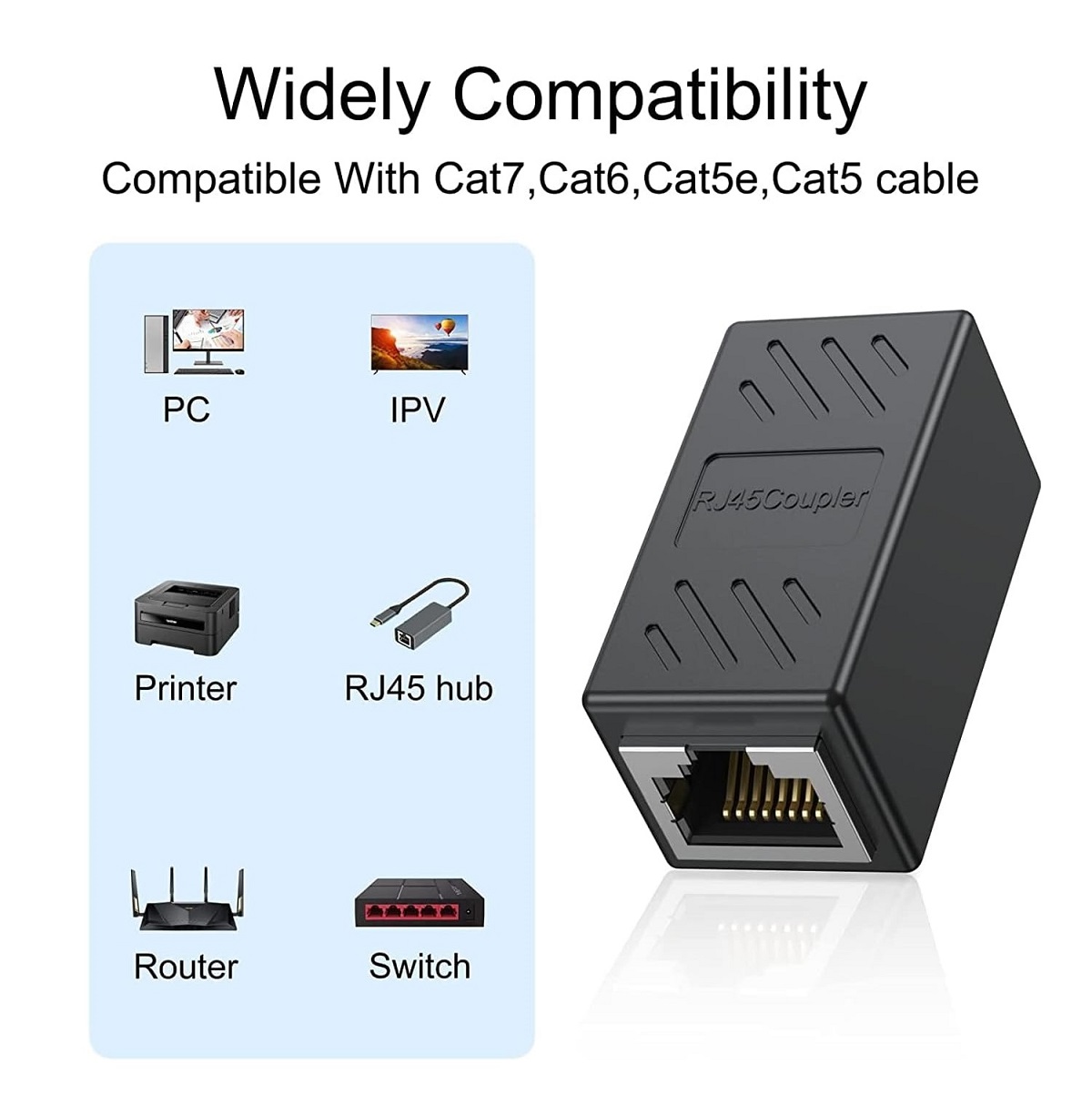 RJ45 COUPLER CONNECTOR ADAPTER FEMALE TO FEMALE NETWORK ETHERNET ...