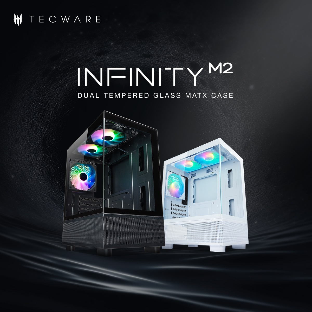 Tecware Infinity M & M2 ARGB Dual Tempered Glass MATX Pre-installed ...