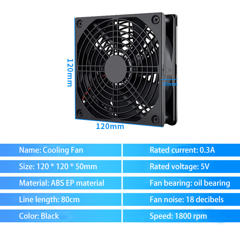 Powerful WiFi Router Cooling Fan 1800RPM USB Router Fan Modem Cooler
