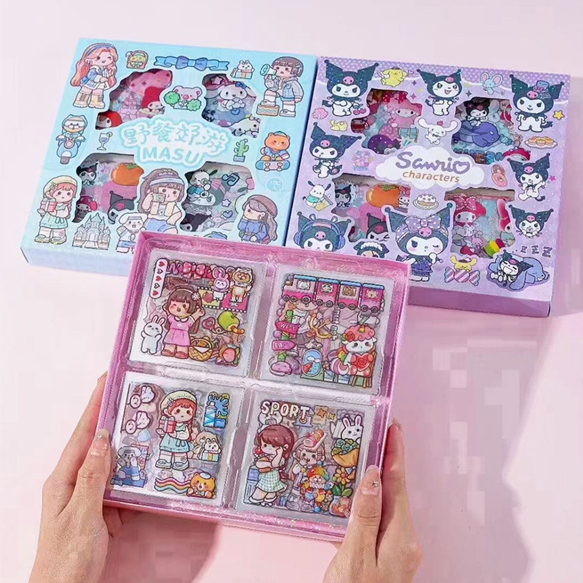 100 Sheets Box Baby Kid Waterproof Sticker PET DIY Journal Deco Label ...