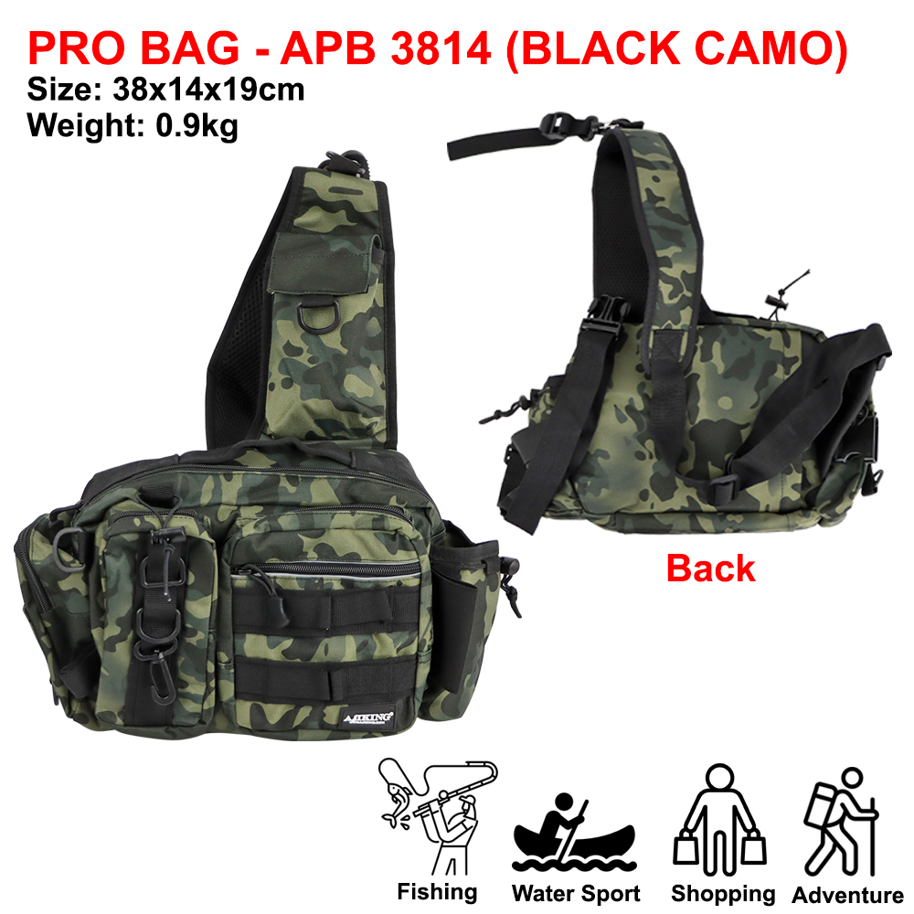 Fishing Bag Waterproof Beg Pancing Ajiking APB Travel Hiking Bag Storage Sling  Bag Multifunctional Fishing Tackle