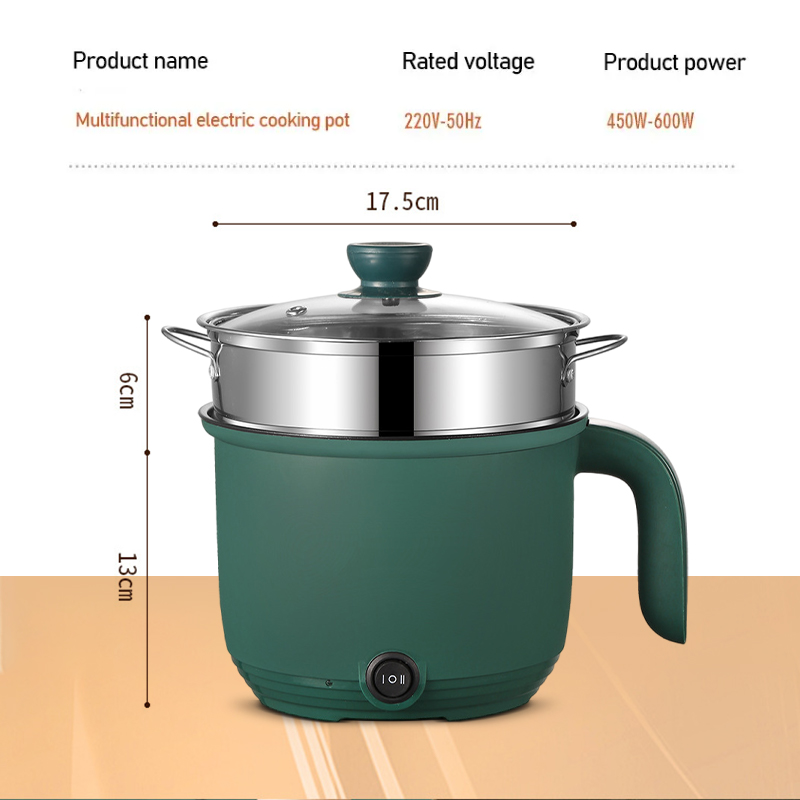 💥New 1.5L Electric Frying Pot Stainless Steel Mini Rice Cooker Periuk
