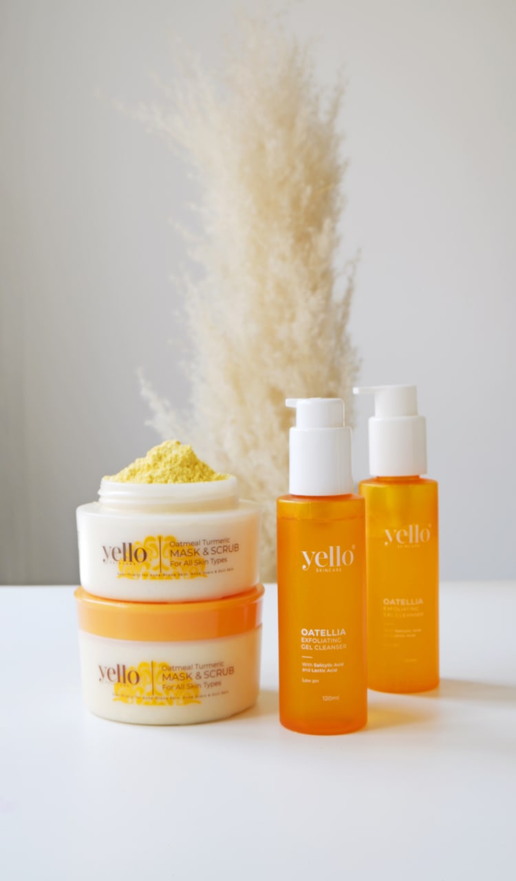 YELLO OATMEAL TURMERIC MASK AND SCRUB PEEL OFF MASKER FACE | Shopee ...