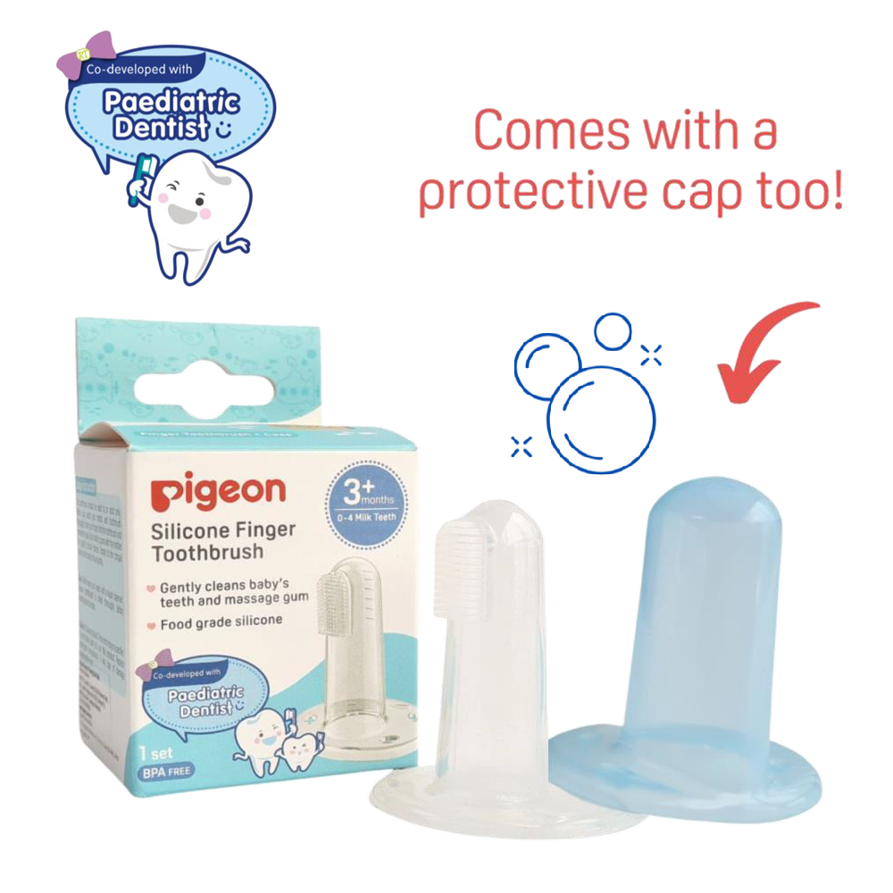Pigeon Silicone Finger Toothbrush with Case, Baby Tongue Cleaner, Brush ...