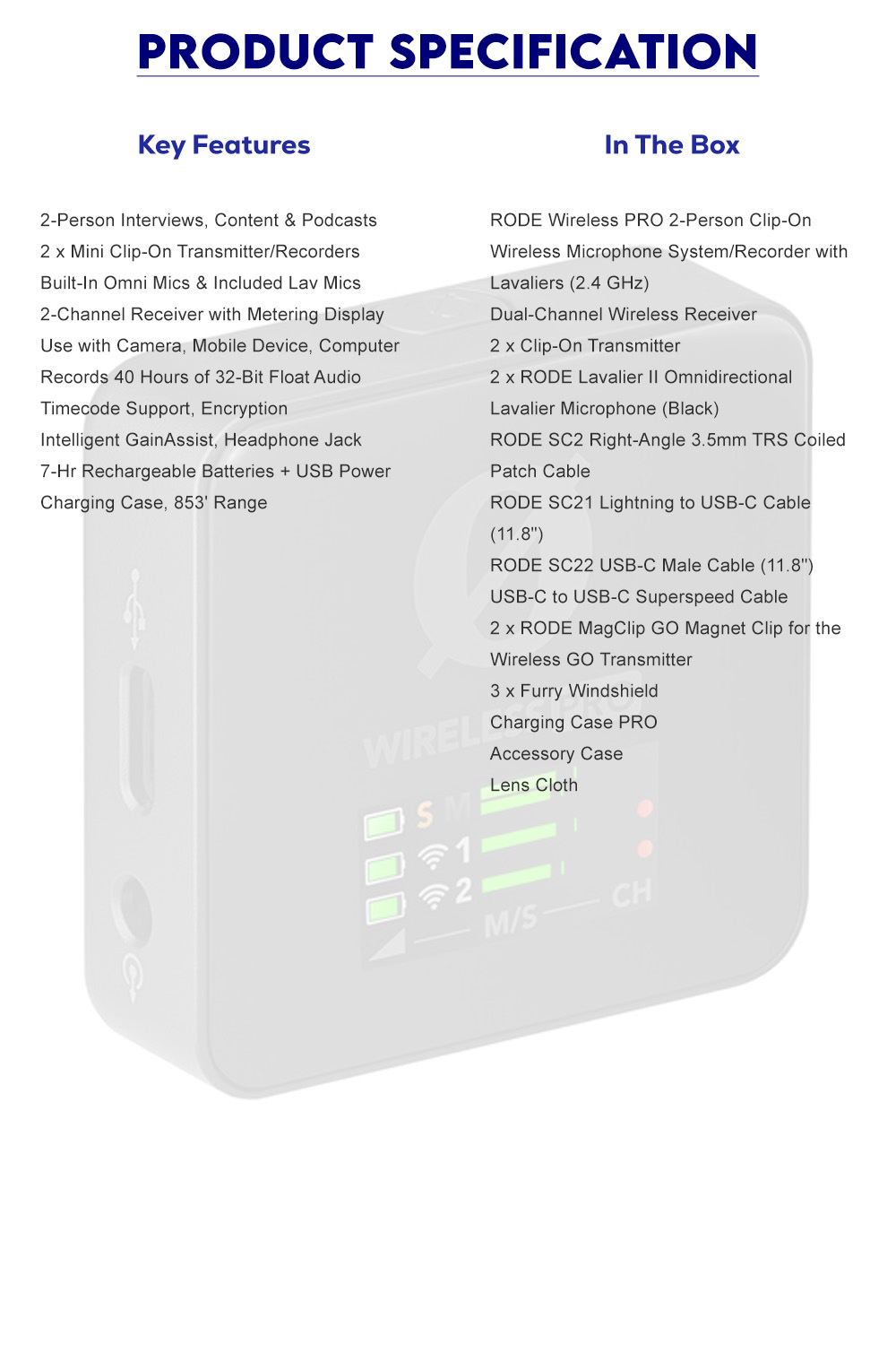 RODE Wireless PRO 2-Person Clip-On Wireless Microphone System/Recorder ...