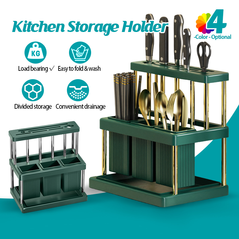 🔥Kitchen Rack Cutlery Chopstick Drainer Holder Rak Pisau Rak Dapur ...