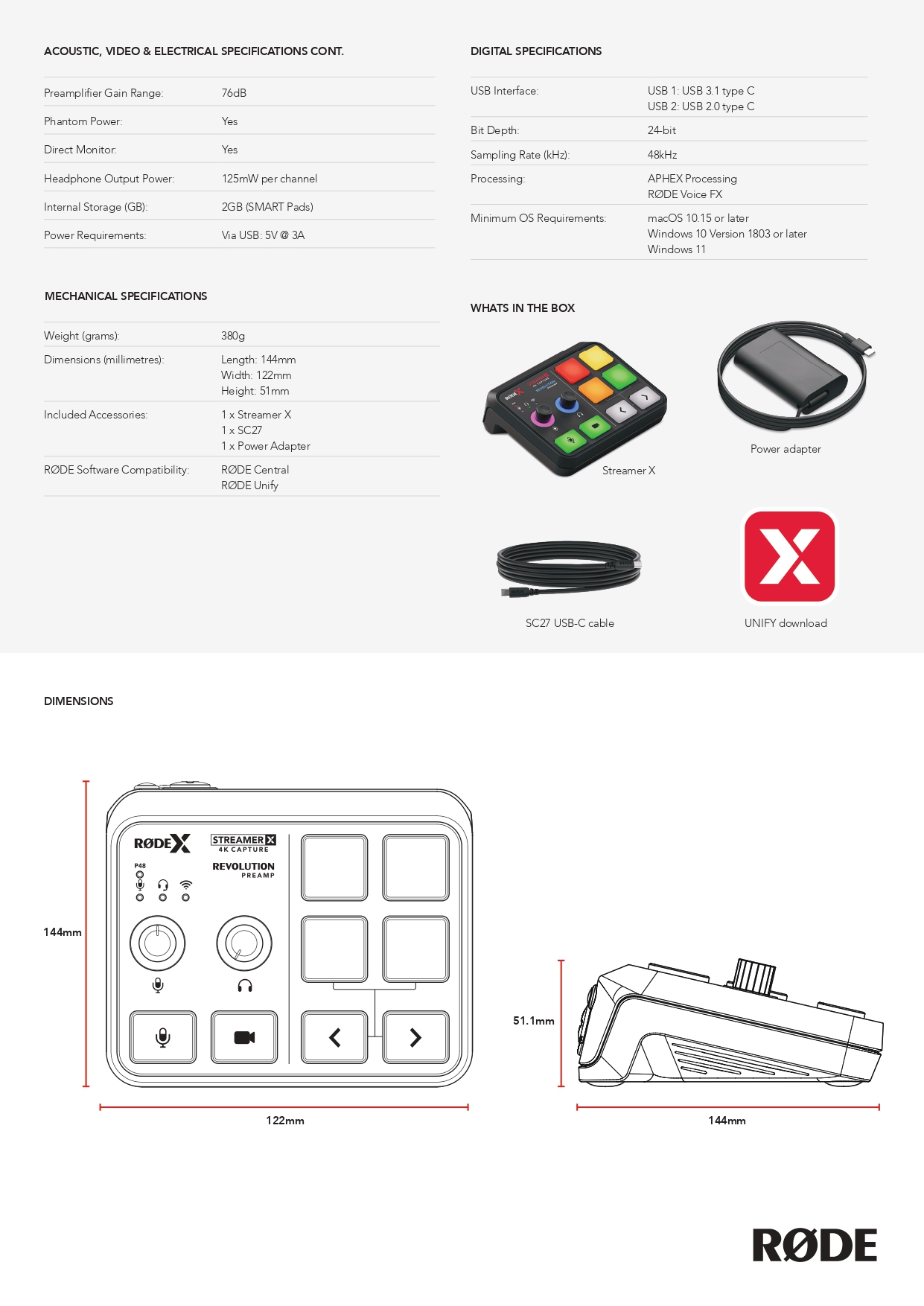 RODE X STREAMER X AUDIO INTERFACE AND VIDEO CAPTURE CARD WITH SMART ...