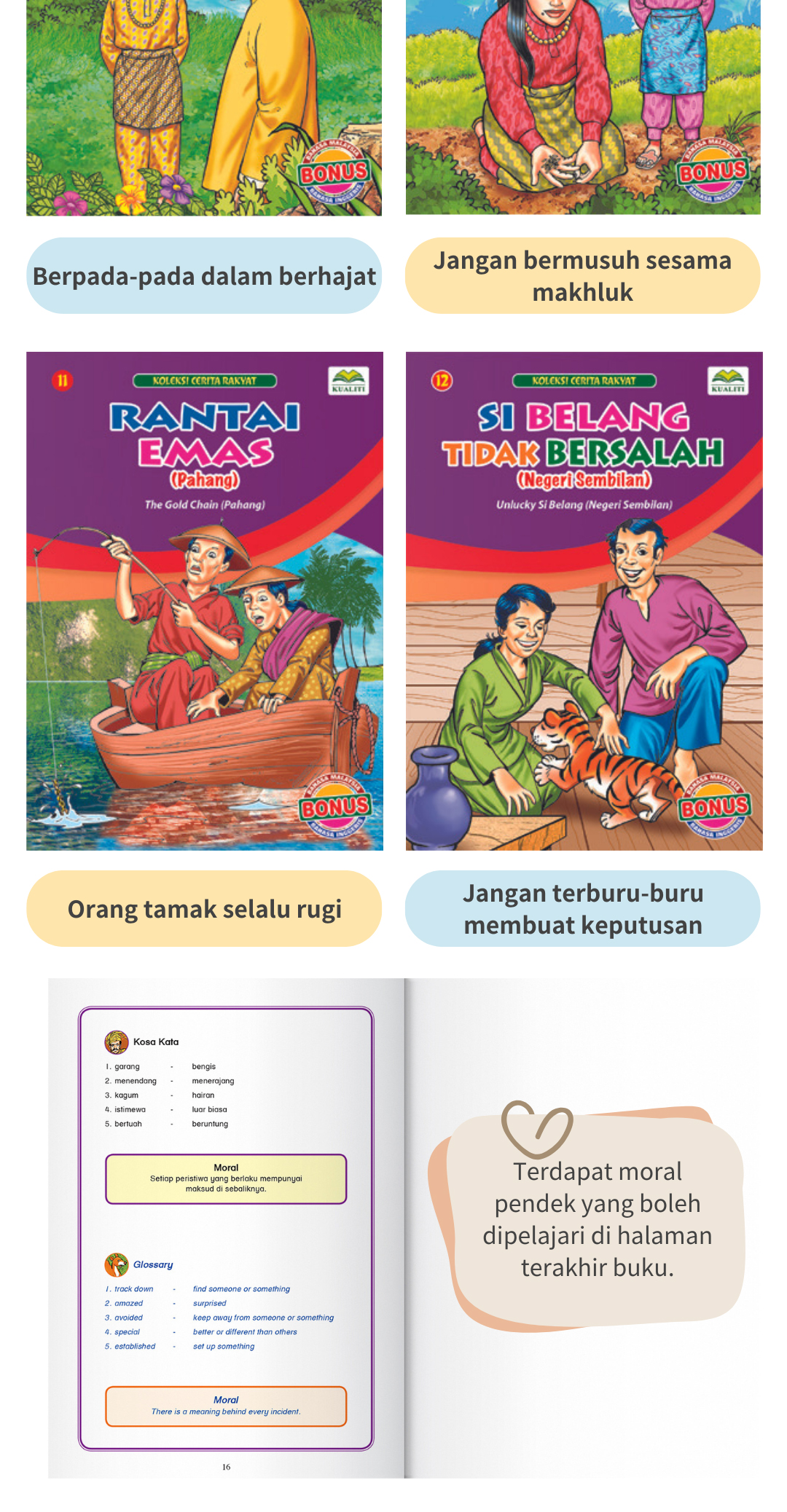 KOLEKSI CERITA RAKYAT Dwibahasa Buku Cerita Bergambar Prasekolah Cerita ...