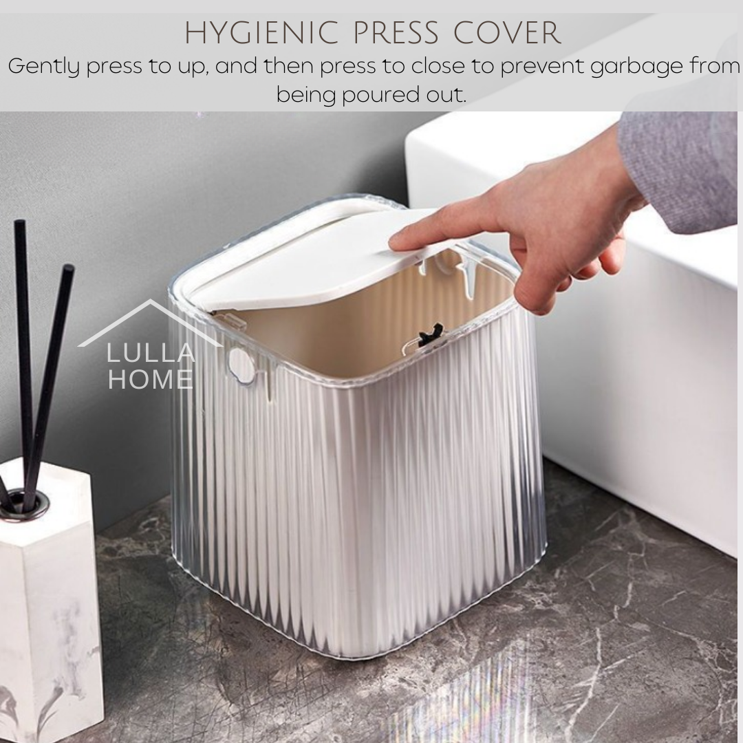 LullaHome Acrylic Mini Rectangle Dust Bin Desk Rubbish Dust Trash Bin ...