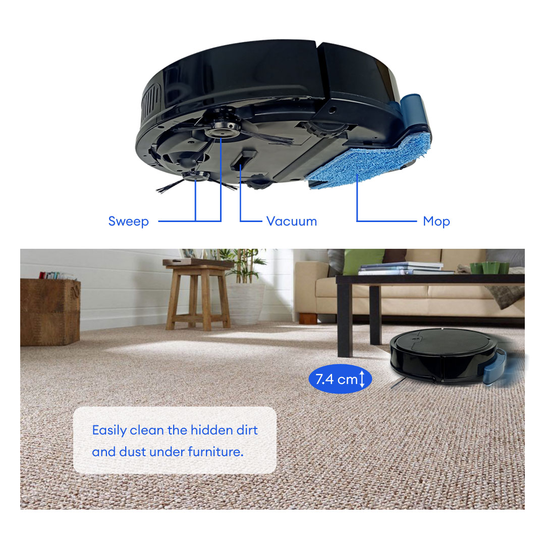 HETCH U5 Robotic Vacuum, Sweep & Mop Robot Vacuum Cleaner RVC1415HC