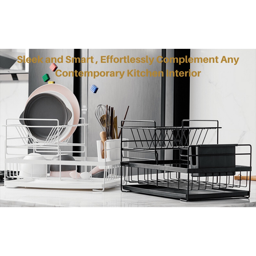 READY STOCK Japanese Style Anti Rust Dish Rack Carbon Steel Utensil ...