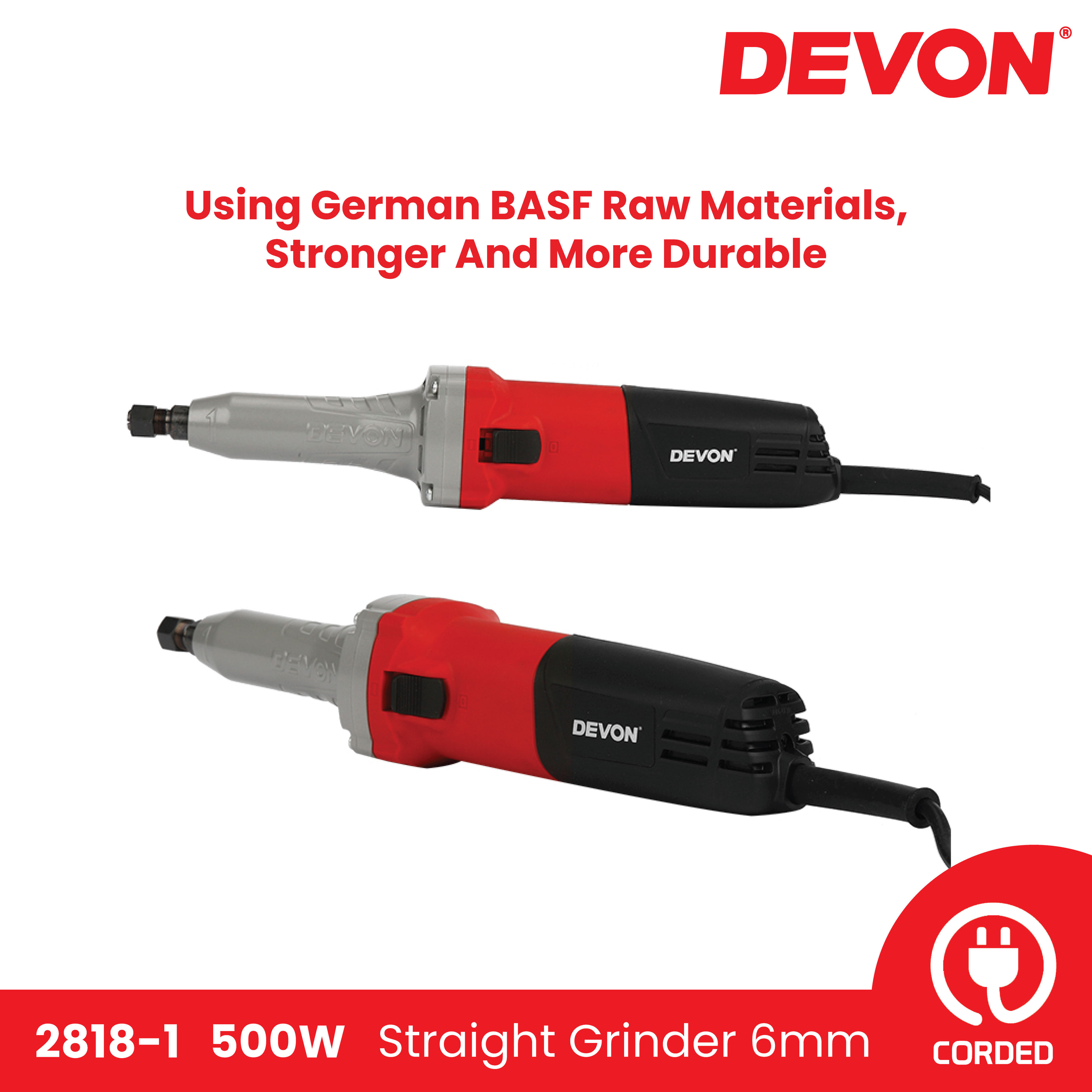 DEVON 2818-1 Straight Grinder 6mm | Shopee Malaysia
