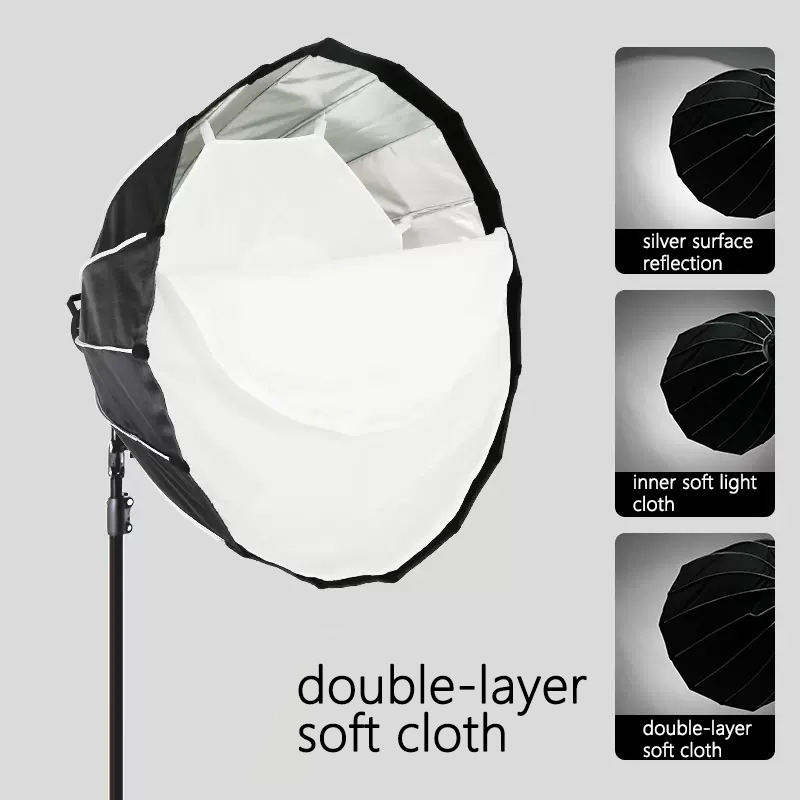 90CM Parabolic softbox honeycomb grid 16 Rods Quick Folding deep ...