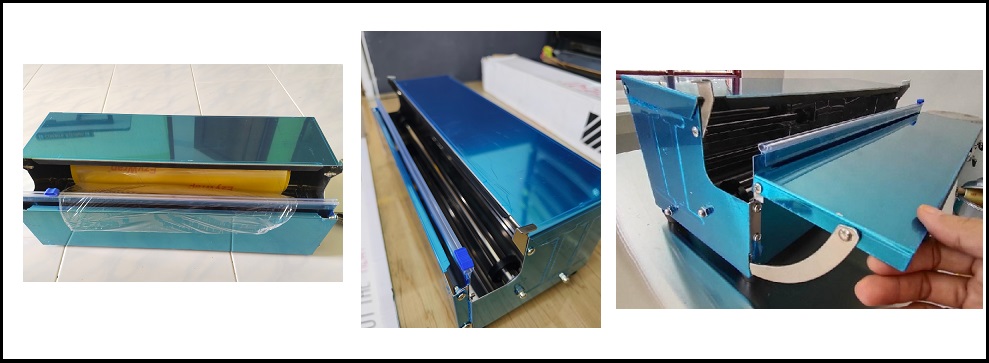 FOODWRAP CUTTER BOX HEAVY DUTY STAINLESS STEEL/25-45CM SIZES USES/FOOD ...