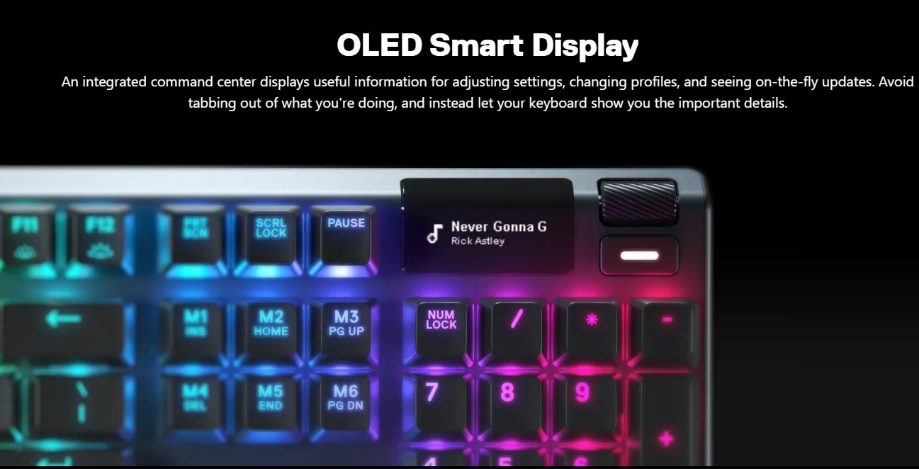 SteelSeries APEX 7 RED / BLUE Switch RGB OLED Smart Gaming Mechanical ...