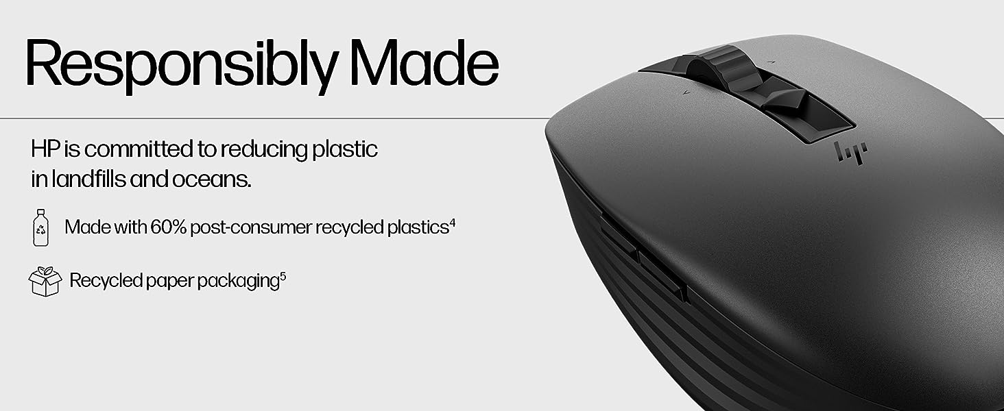 HP 710 Rechargeable Programmable Bluetooth Silent Mouse 6E6F2AA - BLACK ...
