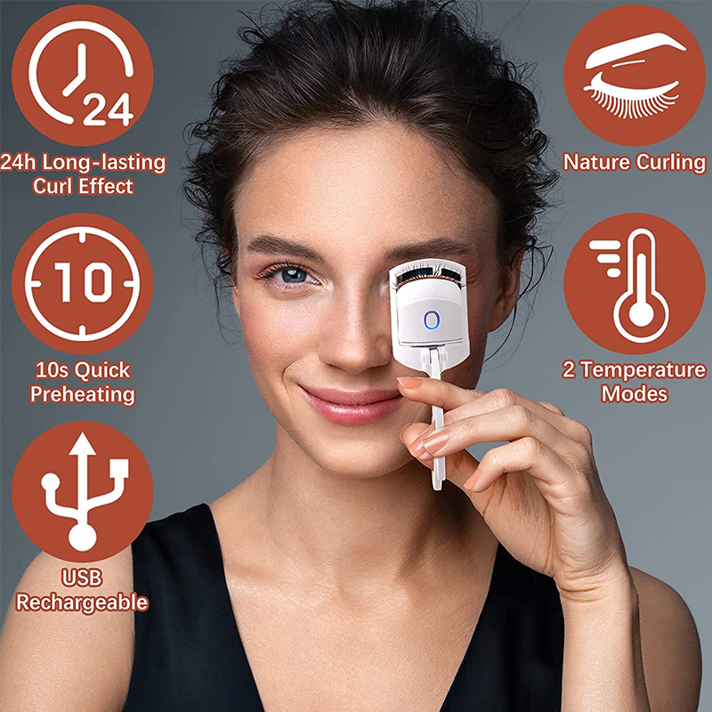 Electric Eyelashes Curler Rechargeable Heated Long Lasting Portable ...
