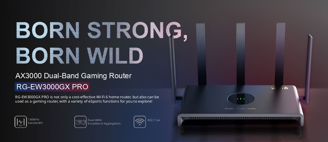 Ruijie AX3000 Dual Band Gigabit Wifi 6 Gaming Router 5 Anttenna 4 RJ45 ...