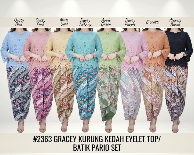 *READY STOCK* GRACEY KURUNG KEDAH EYELET TOP/ BATIK INSTANT PARIO SET ...