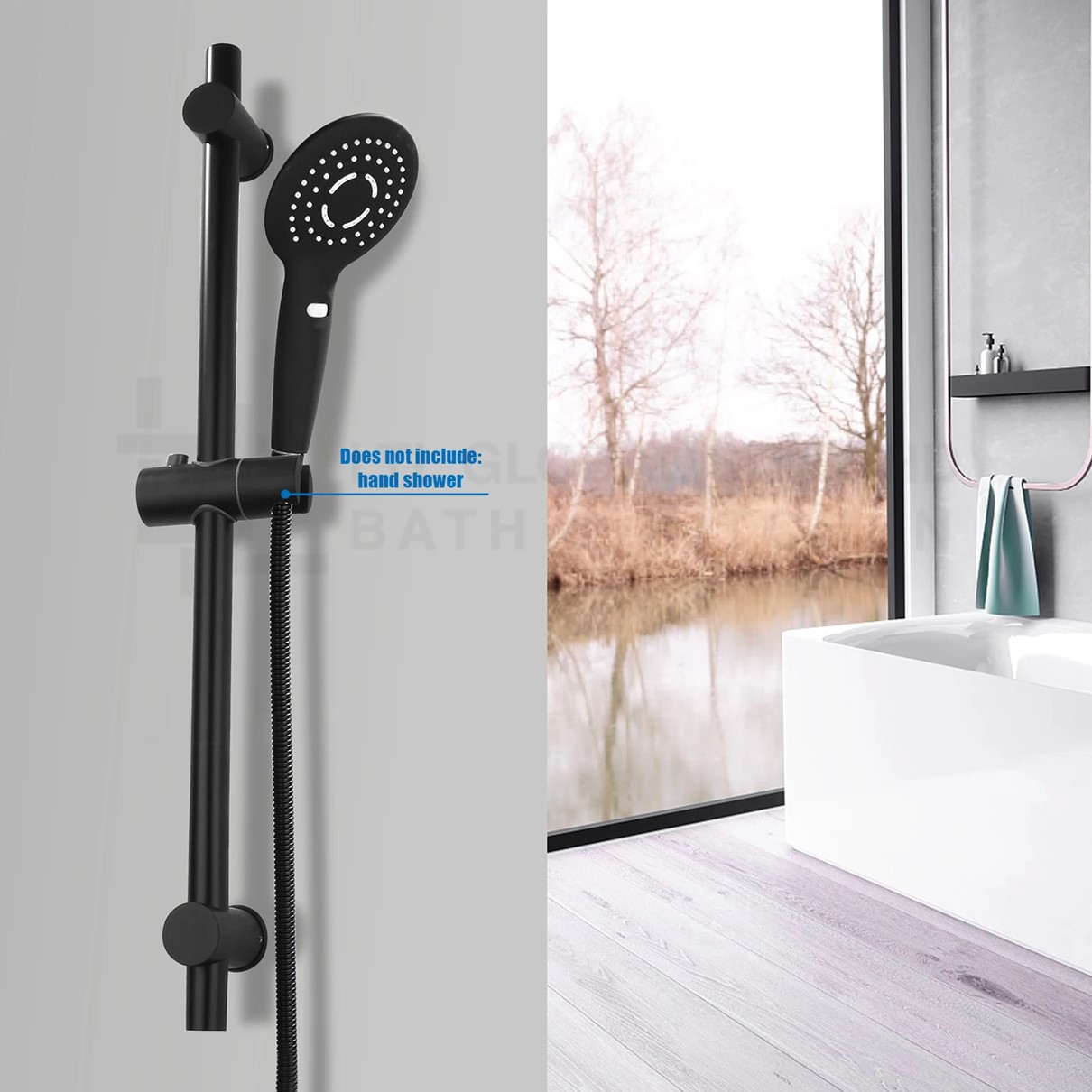 CORRO Bathroom Hand Shower Pole Hand Shower Kit Adjustable Rail Head ...