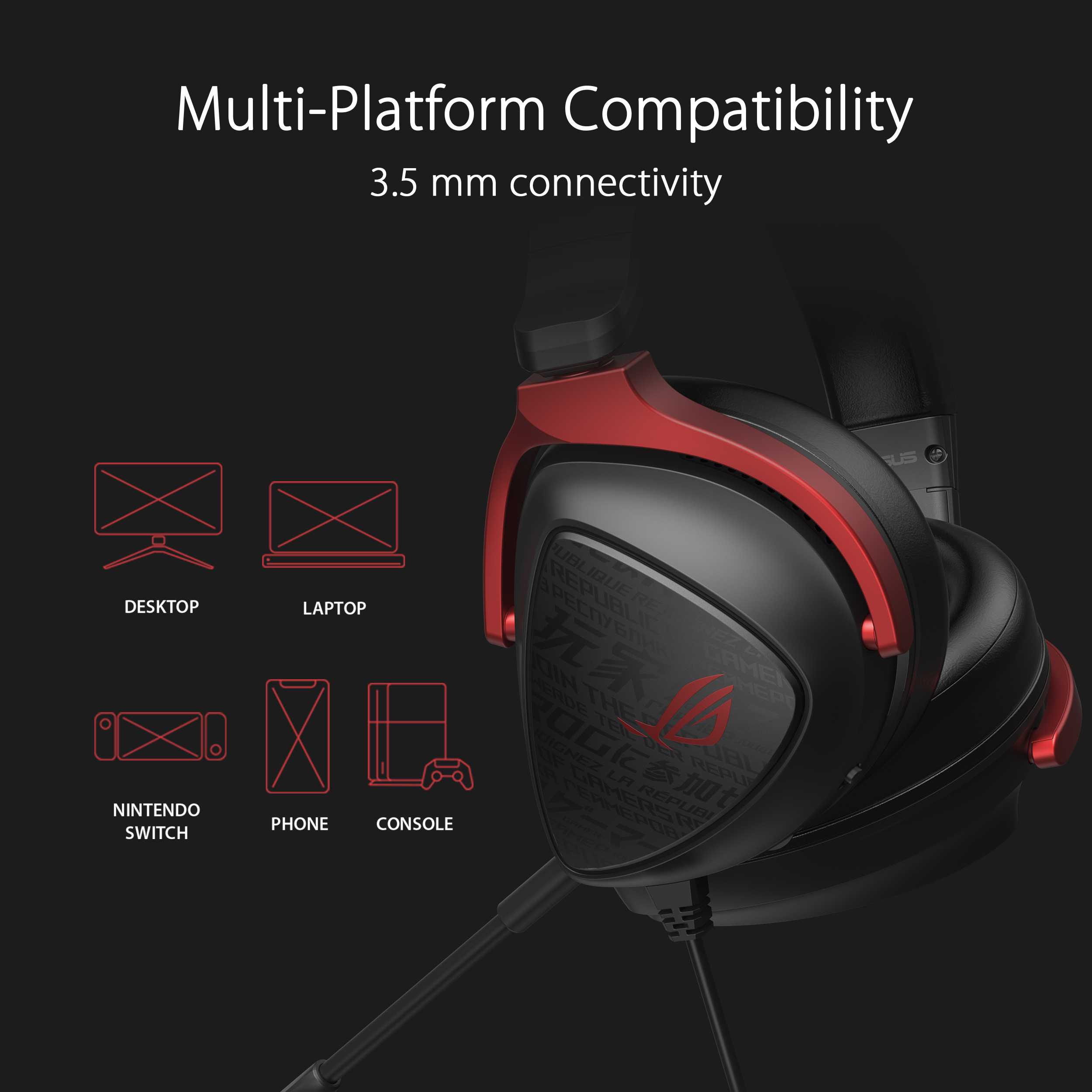 ASUS ROG DELTA S CORE WIRED GAMING HEADSET LIGHTWEIGHT 3.5mm VIRTUAL 7. ...