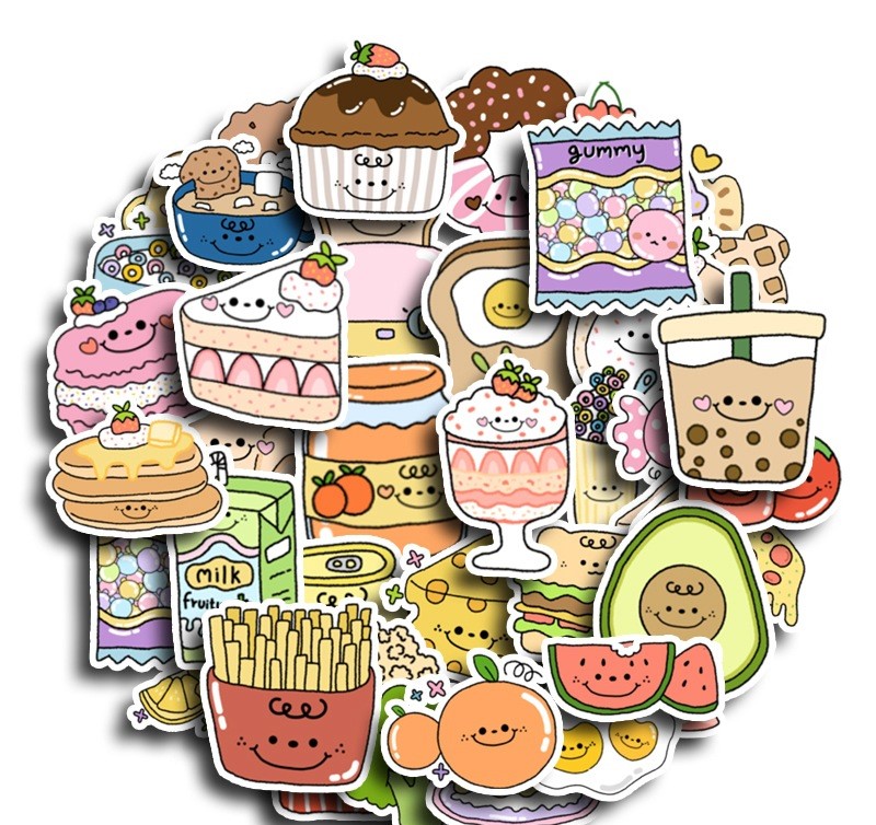 40pcs Yummy Snacks Stickers Foodie Stickers Decoration Journal Sticker ...