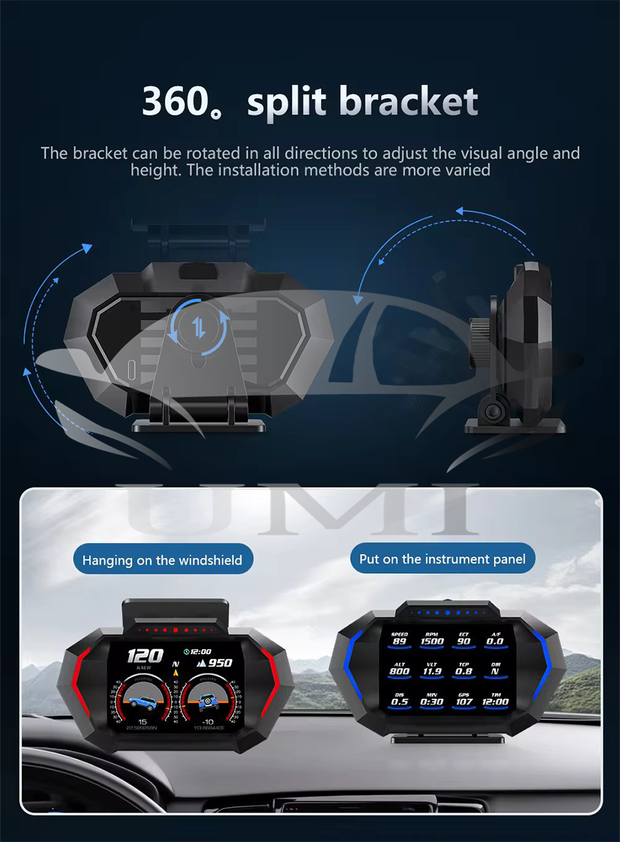 Car Meter Kereta HUD Speedometer P24 Voltage Speed RPM Turbo Pressure ...