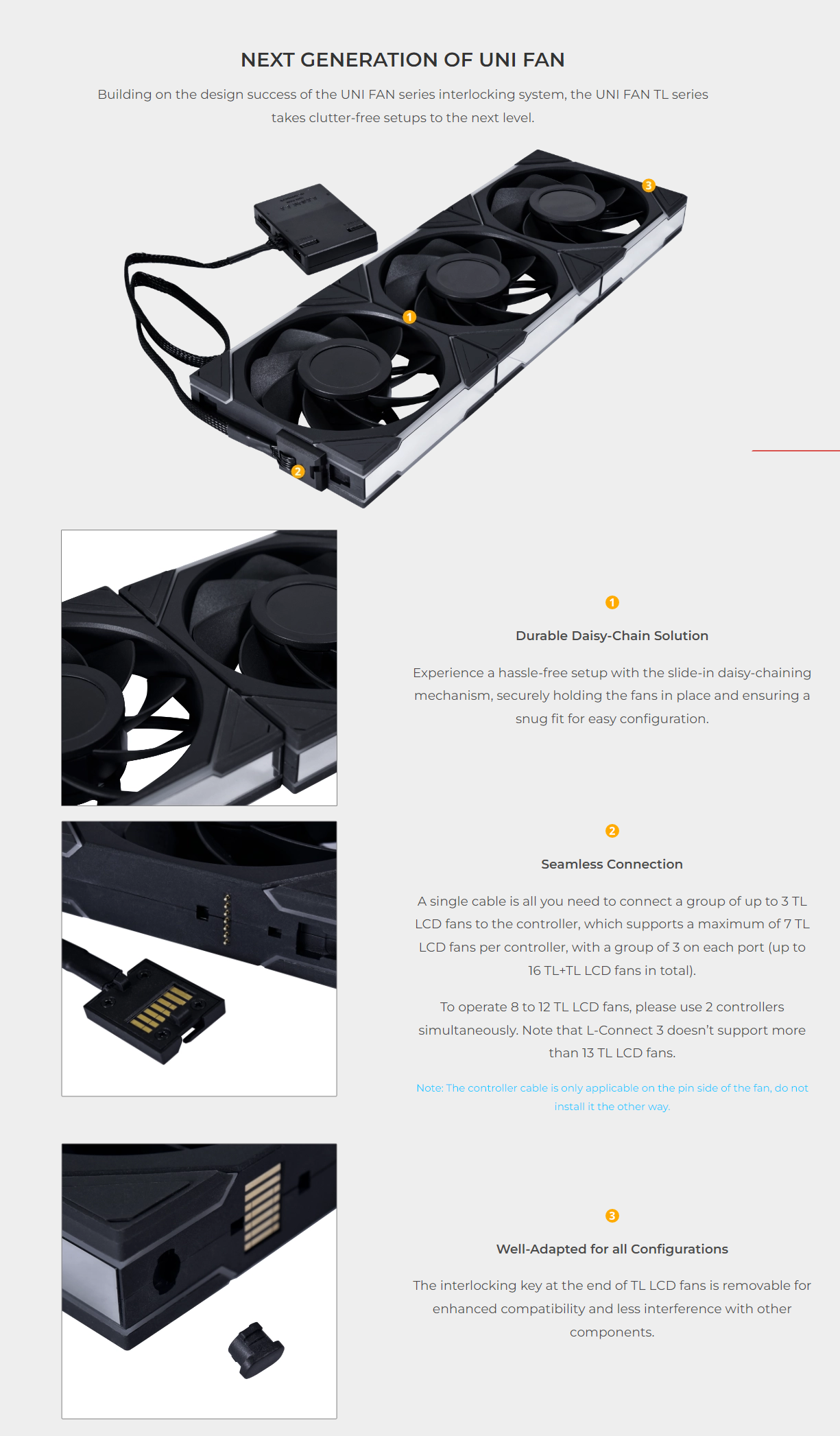 LIAN LI UNI FAN TL LCD 120 / TL LCD 120 Reverse / TL LCD 140 ARGB ...