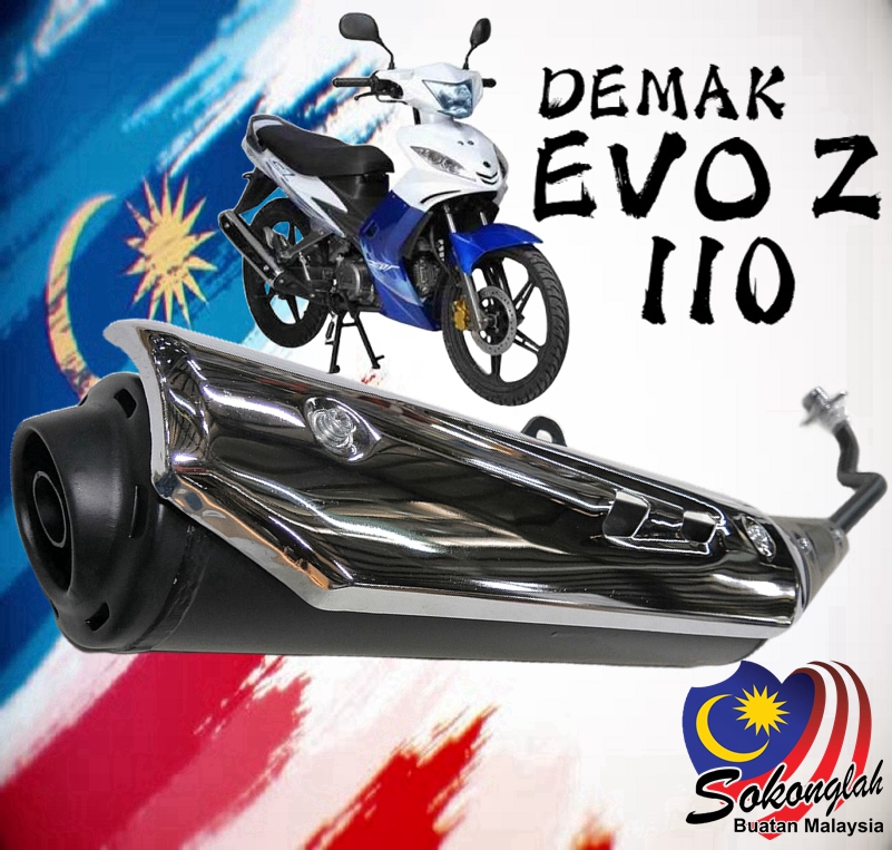 DEMAK EVO 110 110Z 110ZR EVO110 STD EXHAUST EJM MUFFLER ORI ORIGINAL ...